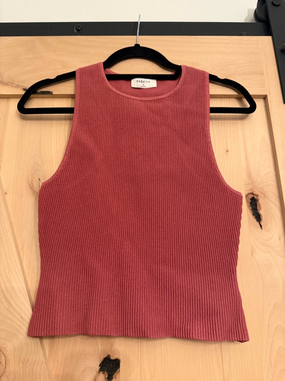 Babaton Ribbed Sleeveless Tank Top in Dusty Rose